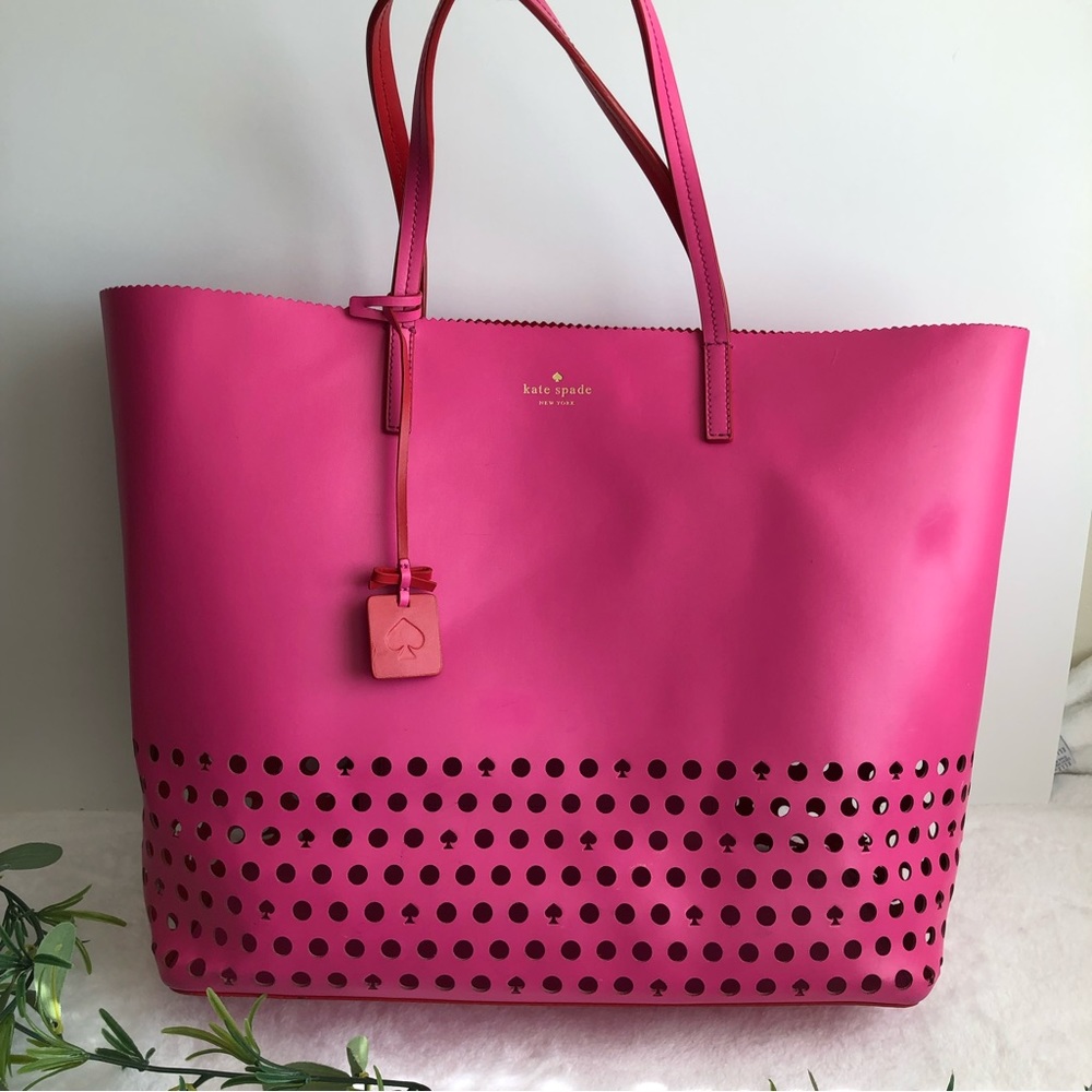 Kate spade Len Ivy Drive Perforated Tote, Pink, Large
